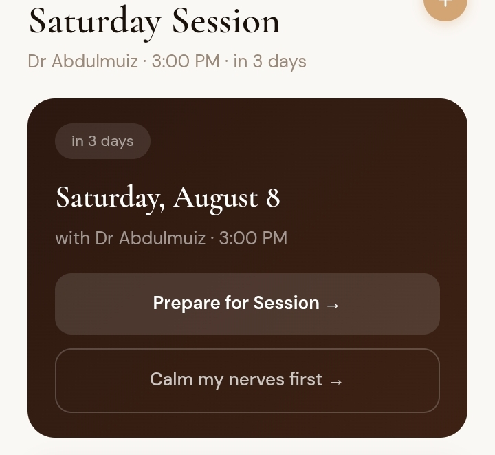 Symplia journaling and session preparation